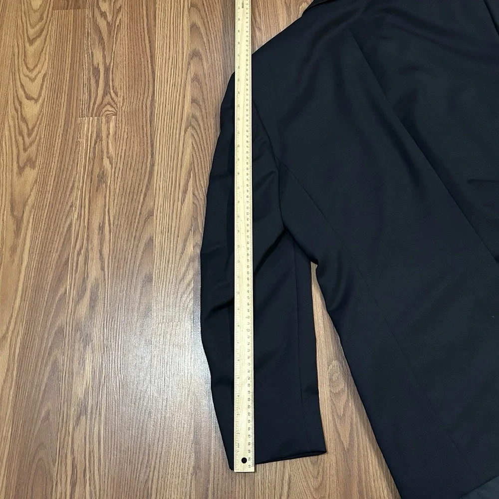 Joseph & Feiss Gold Button Blazer 2-Button 42L 100% Wool Navy Men's Suit Jacket